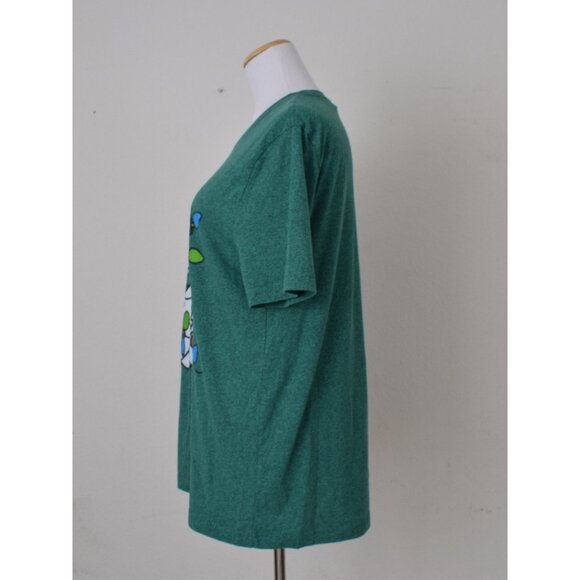 Vintage 00s Green Snoopy  Christmas Shirt size‎ XL - Picture 2 of 10